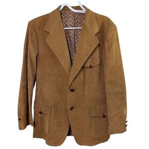 Vintage Men’s 42 Corduroy Sports Jacket Tan Brown (defects: See Description)